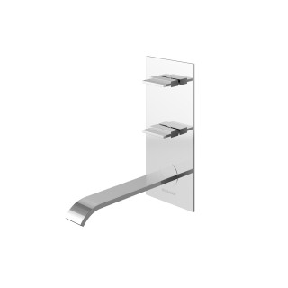 Umyvadlová baterie Kohlman Axis, podomítková, s dvěma kohouty, výtokové rameno 20cm, chrom
