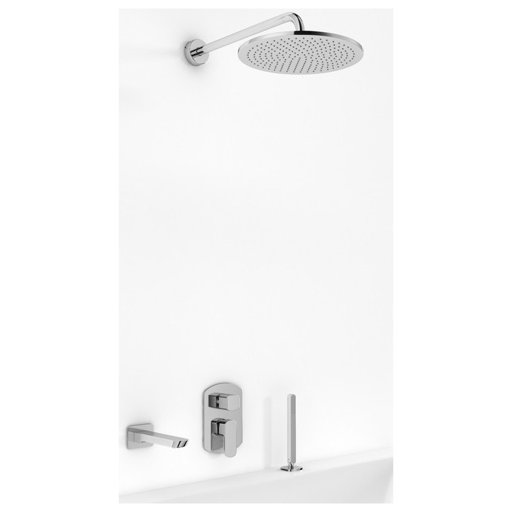 Vanová souprava Kohlman Foxal, podomítkový, čtvercová horní sprcha 20cm, 3 výstupy vody, chrom
