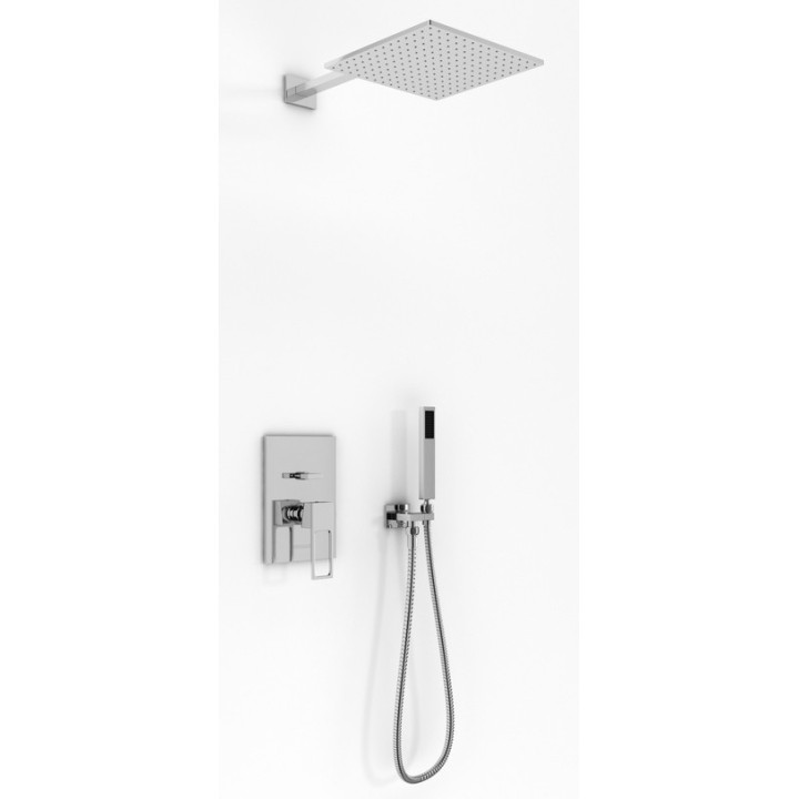 Sprchový set Kohlman Dexame, podomítkový, čtvercová horní sprcha 20cm, 2 výstupy vody, chrom