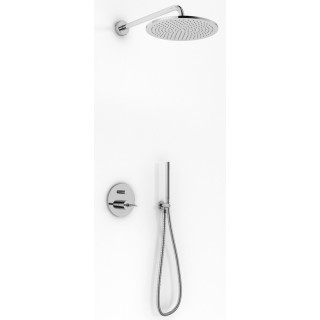 Sprchový set Kohlman Boxine, podomítkový, kulatá horní sprcha 20cm, 2 výstupy vody, chrom