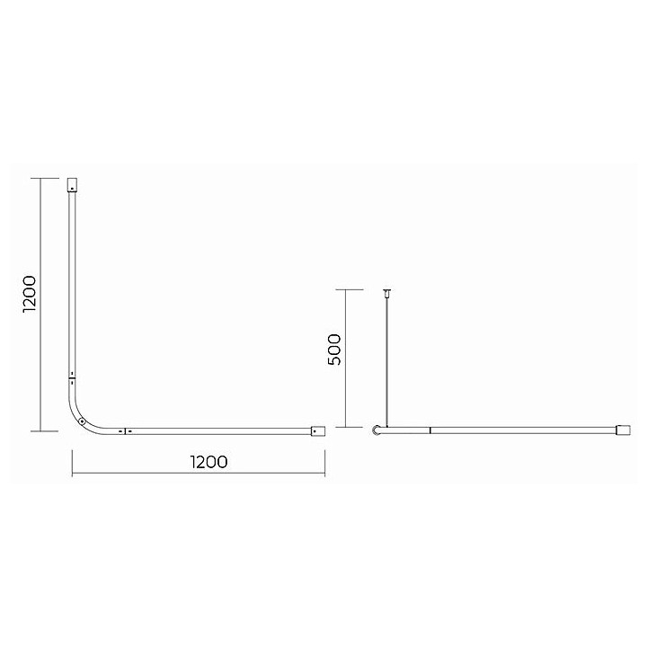 KOŁO Věšák pro sprchovou záclonu LEHNEN CONCEPT PRO, rohový, 120 cm
