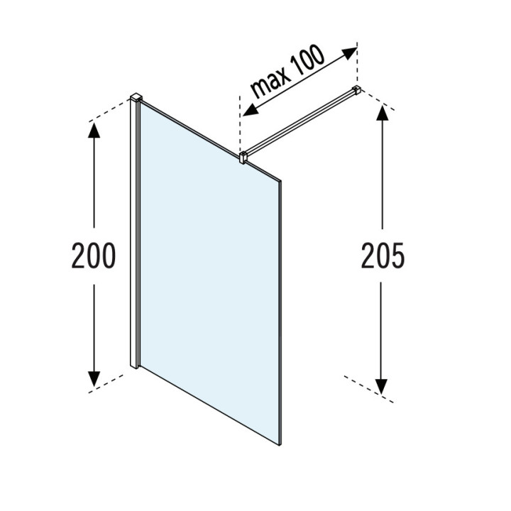 Stěna volně stojící walk-in s pohyblivým křídlem Novellini Kali H+HA, 80 + 37cm, univerzální, sklo čiré, stříbrný profil 