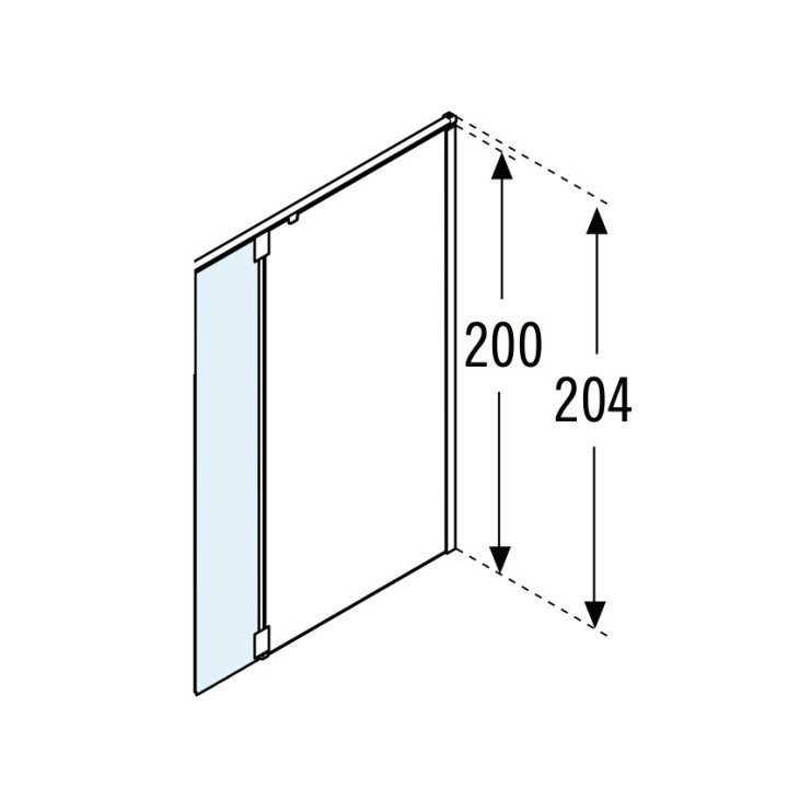 Stěna volně stojící walk-in s pohyblivým křídlem Novellini Kali H+HA, 80 + 37cm, univerzální, sklo čiré, stříbrný profil 
