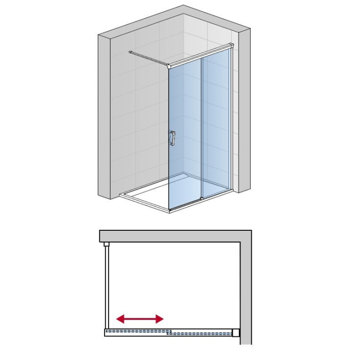 Stěna SanSwiss Walk-in Fun volně stojící 120cm