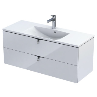 Skříňka pod umyvadlo Oristo Siena, 80cm, dvě szuflady, bílý lesklá