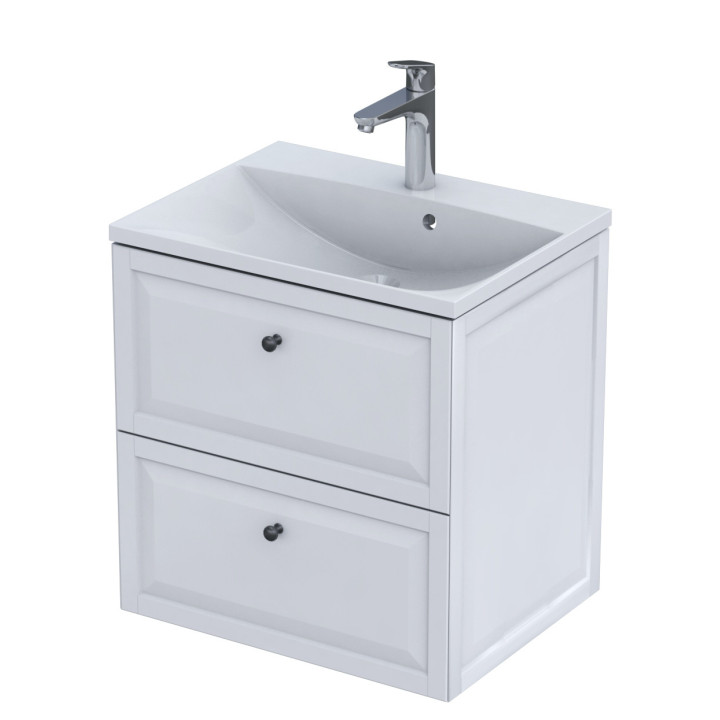 Skříňka pod umyvadlo Oristo Montebianco, 50cm, jedna szuflada, bílý matnáný