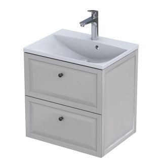 Skříňka pod umyvadlo Oristo Montebianco, 60cm, dvě szuflady, bílý matnáný