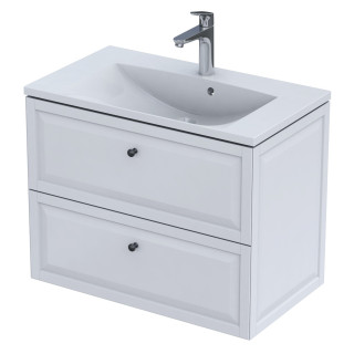 Skříňka pod umyvadlo Oristo Montebianco, 60cm, dvě szuflady, bílý matnáný