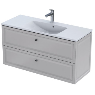 Skříňka pod umyvadlo Oristo Montebianco, 120cm, dvě szuflady, bílý matnáný