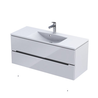 Skříňka pod umyvadlo Oristo Silver UNI, 80cm, dvě szuflady, bílý lesklá
