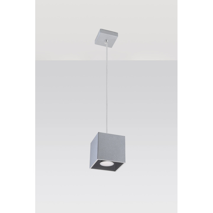 Lampa závěsná Sollux Ligthing Quad 1, 10cm, čtvercová, GU10 1x40W, černá