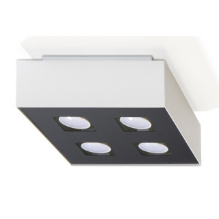 Plafon Sollux Ligthing Mono 3, 34x14cm, pravoúhlý, GU10 3x40W, bílý/černá