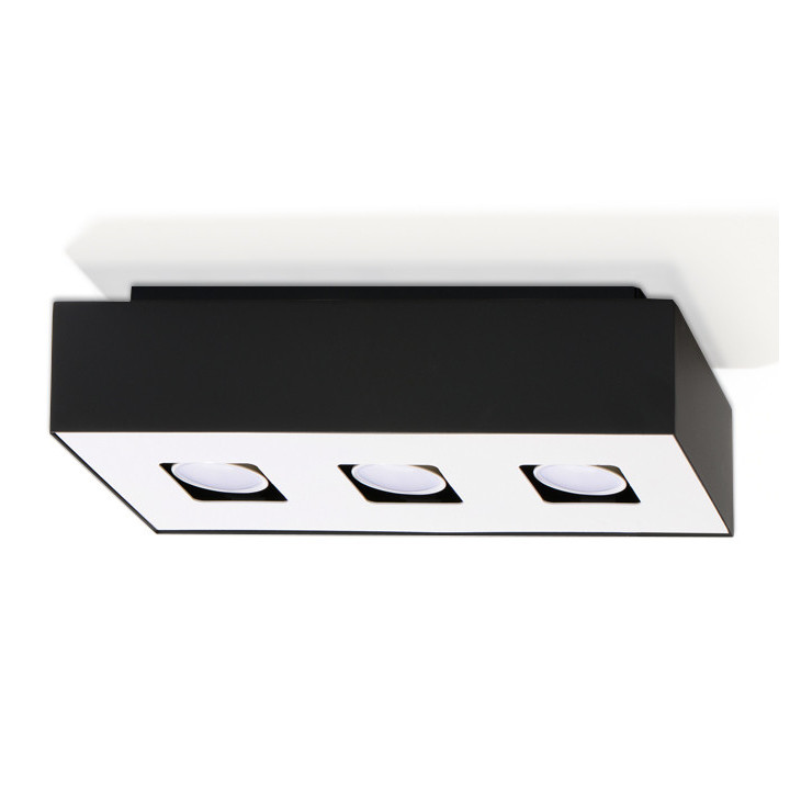 Plafon Sollux Ligthing Mono 3, 34x14cm, pravoúhlý, GU10 3x40W, bílý