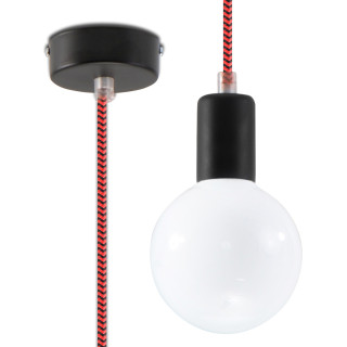 Lampa závěsná Sollux Ligthing Edison, 8cm, E27 1x60W, czarno/bílá