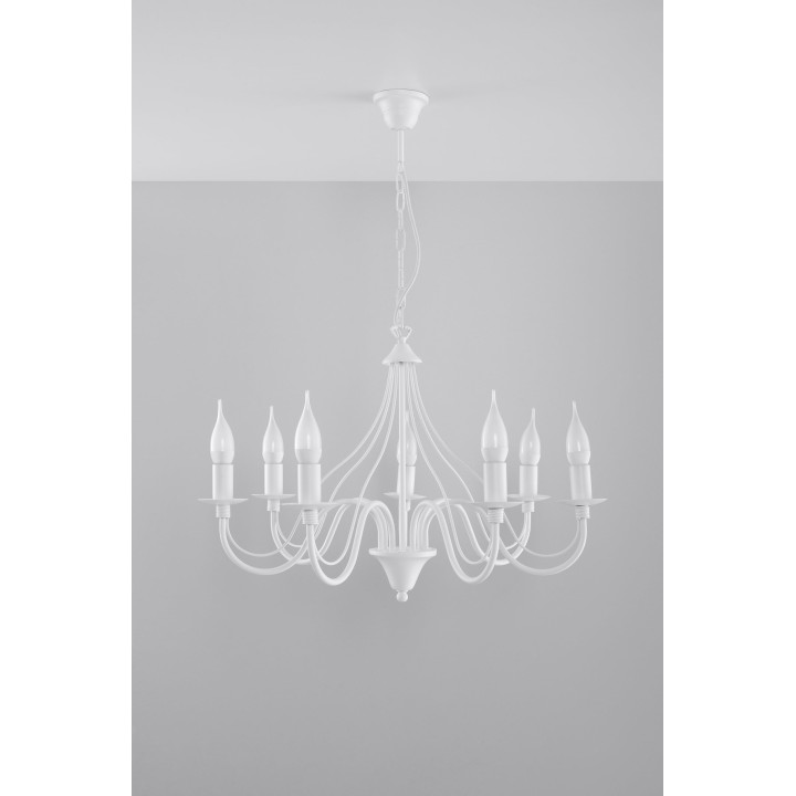 Żyrandol Sollux Ligthing Minerwa 5, 60cm, E14 5x40W, bílý