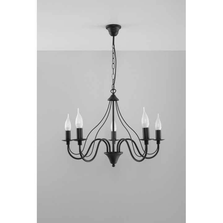 Żyrandol Sollux Ligthing Minerwa 5, 60cm, E14 5x40W, bílý