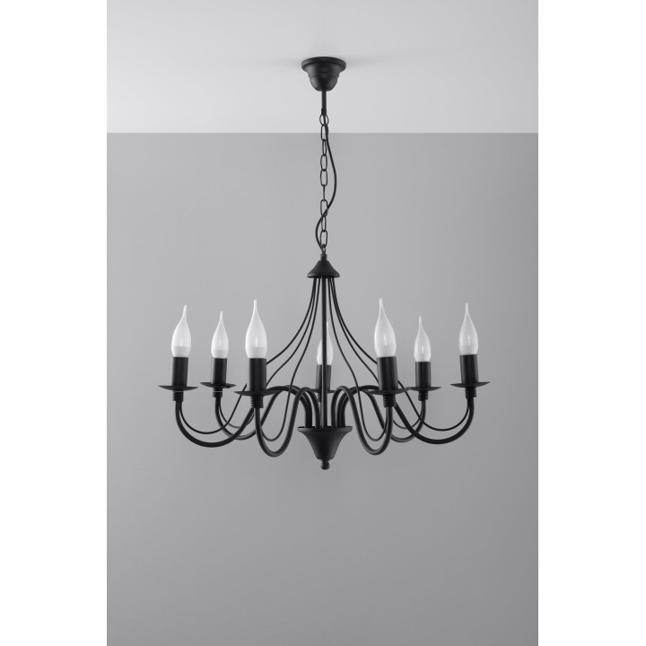 Żyrandol Sollux Ligthing Minerwa 7, 60cm, E14 7x40W, bílý