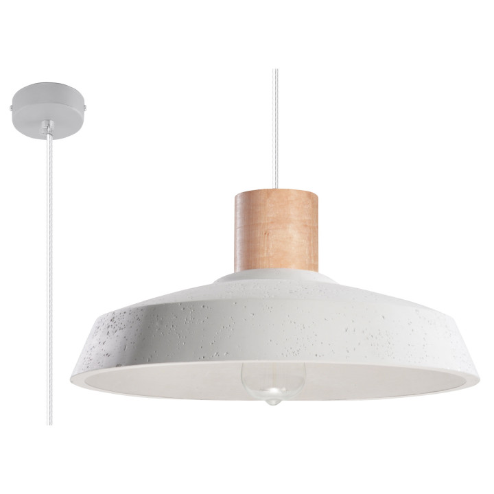 Lampa závěsná Sollux Ligthing Damaso, 28cm, beton, E27 1x60W, šedá