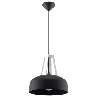 Lampa závěsná Sollux Ligthing Casco, 30cm, E27 1x60W, bílý/černé dřevo