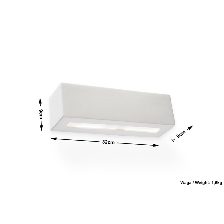 Nástěnné svítidlo keramický Sollux Ligthing Leo, 15cm, E27 1x60W, bílý