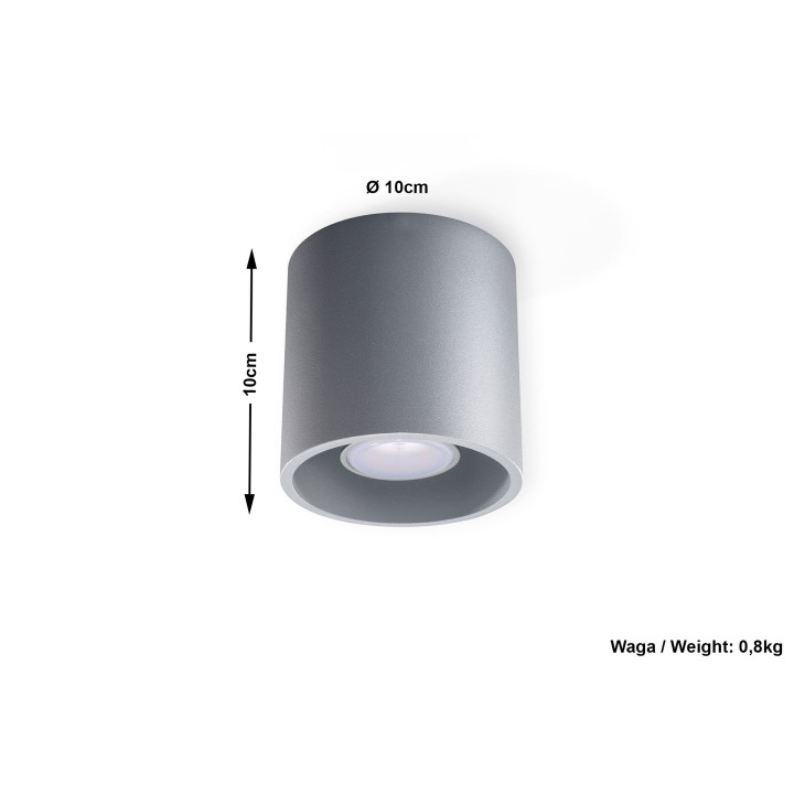 Plafon Sollux Ligthing Orbis 1, 10cm, GU10 1x40W, černá