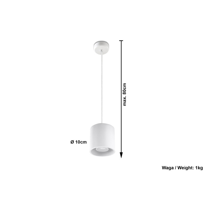 Lampa závěsná Sollux Ligthing Orbis 1, 10cm, kulatá, GU10 1x40W, szara