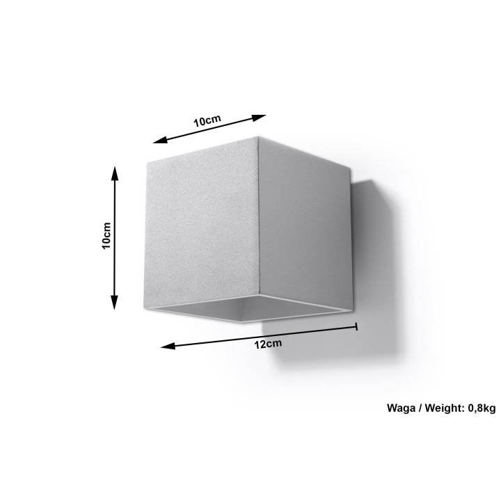 Nástěnné svítidlo Sollux Ligthing Quad 1, 10cm, čtvercová, G9 1x40W, černá