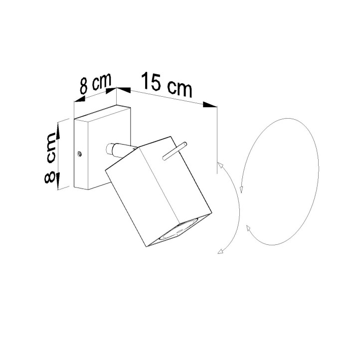 Nástěnné svítidlo Sollux Ligthing Ring 1, 8x15cm, 1xGU10 LED 6W, šedá