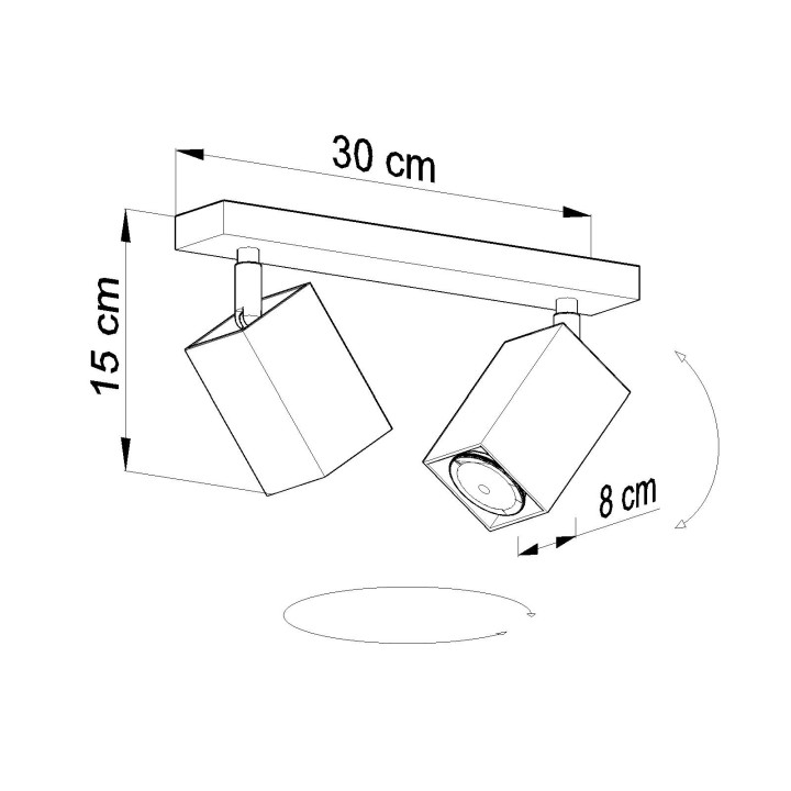 Plafon Sollux Ligthing Ring 2, 8x30cm, 2xGU10 LED 6W, šedá