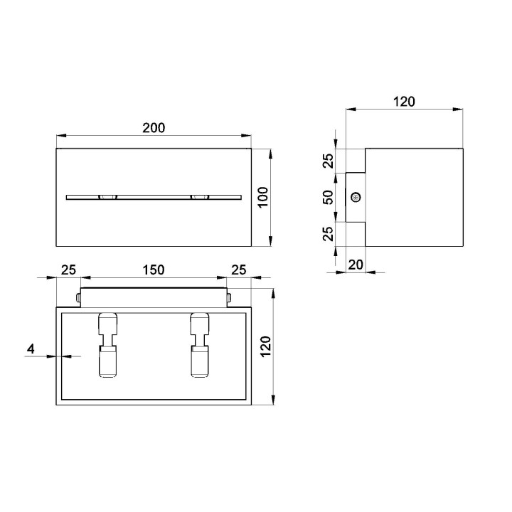 Nástěnné svítidlo Sollux Lighting Quad Maxi, 20x12cm, 2xG9 40W, bílý