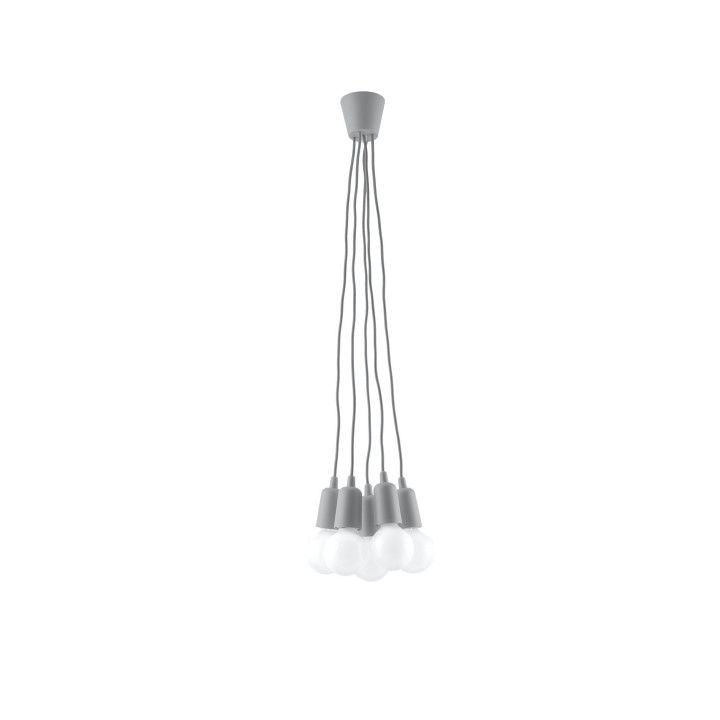 Lampa závěsná Sollux Ligthing Diego 5, 24cm, 5xE27 60W, černá