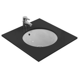 Umyvadlo pod desku Ideal Standard Connect, 48cm, kulatá, z přepadem, bez otvoru pro baterii, bílá