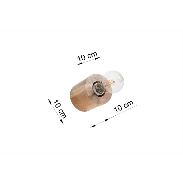Plafon Sollux Ligthing Salgado, 10cm, kruhový, E27 1x60W, naturalne dřevo
