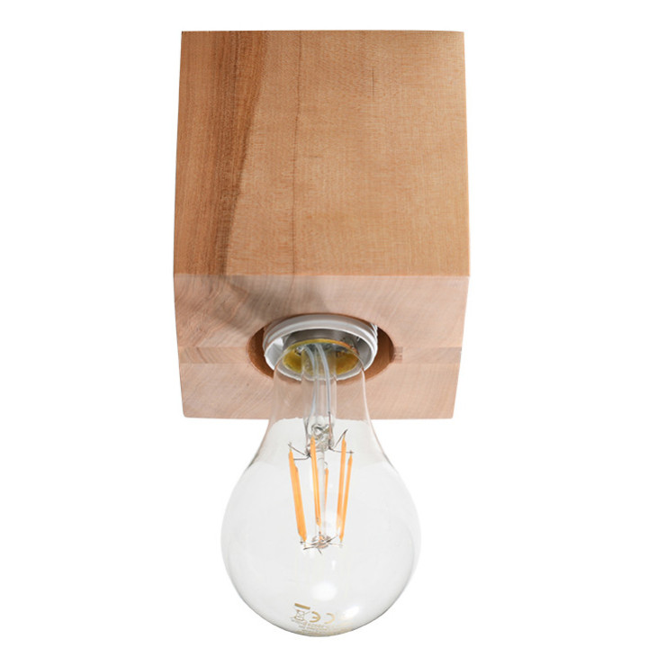 Plafon Sollux Ligthing Salgado, 10cm, kruhový, E27 1x60W, naturalne dřevo