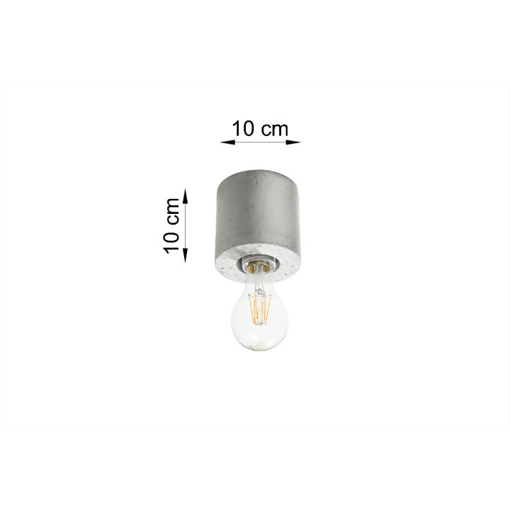 Plafon Sollux Ligthing Salgado, 10cm, kruhový, beton, E27 1x60W, šedá