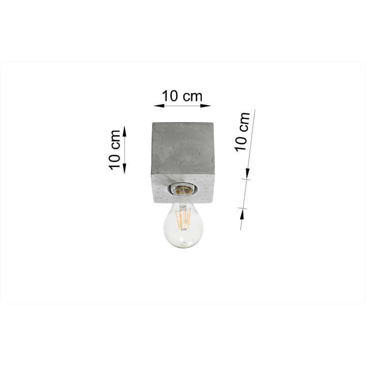 Plafon Sollux Ligthing Salgado, 10cm, kruhový, beton, E27 1x60W, šedá