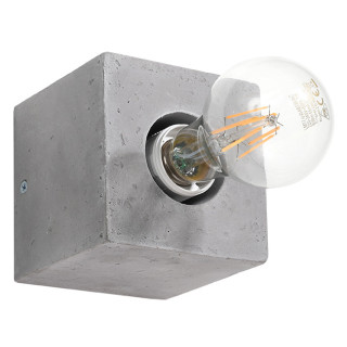 Plafon Sollux Ligthing Abel, 10cm, čtvercová, beton, E27 1x60W, šedá
