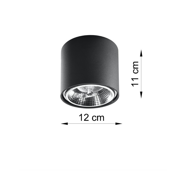 Plafon Sollux Ligthing Tiube, 12cm, kruhový, GU10 1x40W, šedá