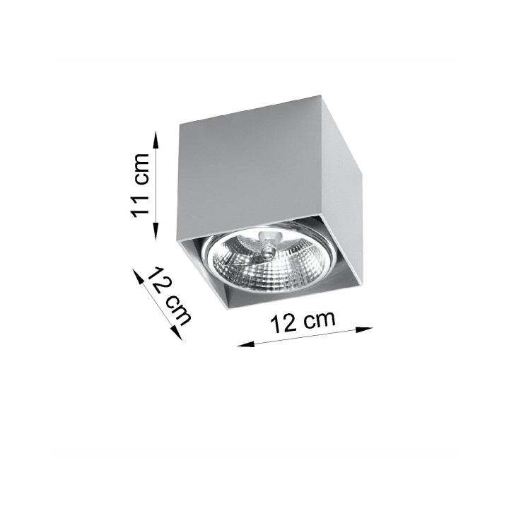 Plafon Sollux Ligthing Blake, 12cm, čtvercová, GU10 1x40W, bílý