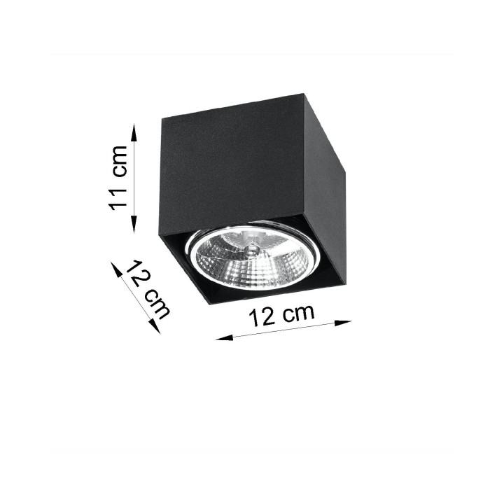 Plafon Sollux Ligthing Blake, 12cm, čtvercová, GU10 1x40W, šedá