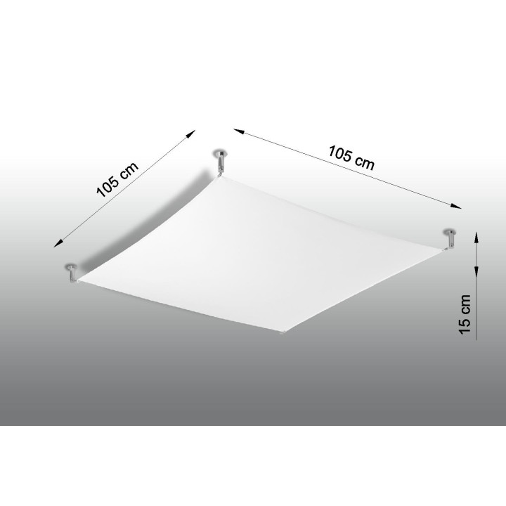 Plafon Sollux Ligthing Luna, 80x105cm, G13 2x18 W, bílý/chrom