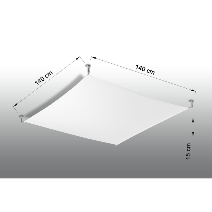 Plafon Sollux Ligthing Luna 3, 130x105cm, G13 6x18 W, bílý/chrom