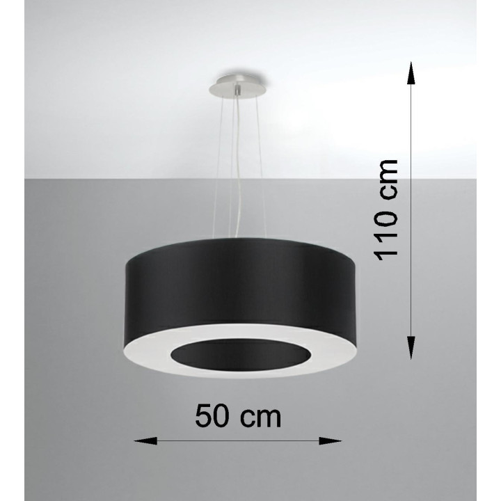 Żyrandol Sollux Ligthing Saturno 50, kruhový, 50x50cm, E27 5x60W, bílý