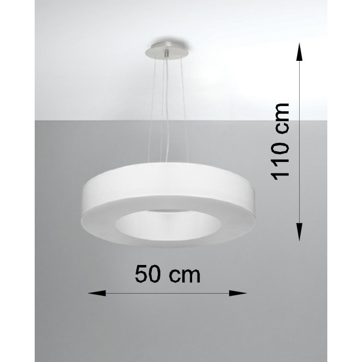 Żyrandol Sollux Ligthing Saturno 50, kruhový, 50x50cm, E27 5x60W, bílý