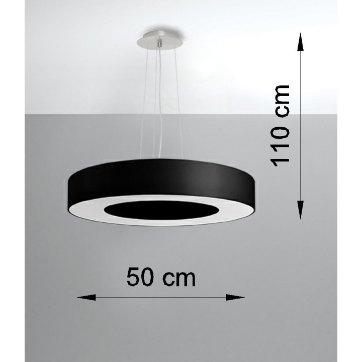 Żyrandol Sollux Ligthing Saturno 50 Slim, kruhový, 50x50cm, E27 5x60W, bílý