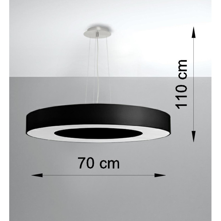 Żyrandol Sollux Ligthing Saturno 70 Slim, kruhový, 70x70cm, E27 6x60W, bílý