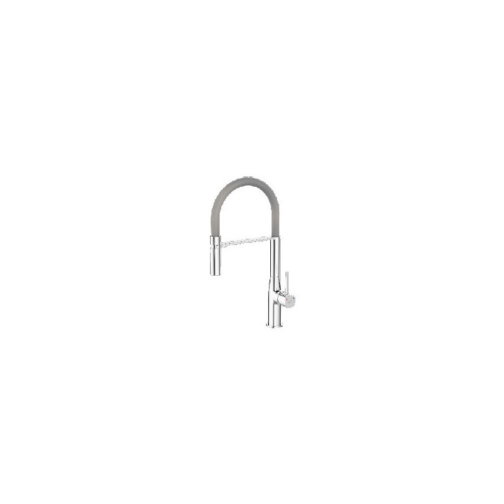 Dřezová baterie stojící s výtokovým ramenem U, výtokové rameno 200mm, Laveo Polla - szara/chrom