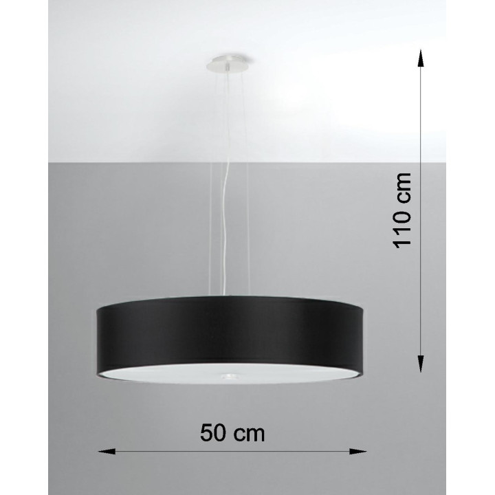 Żyrandol Sollux Ligthing Skala 50, kruhový, 50x50cm, E27 5x60W, bílý