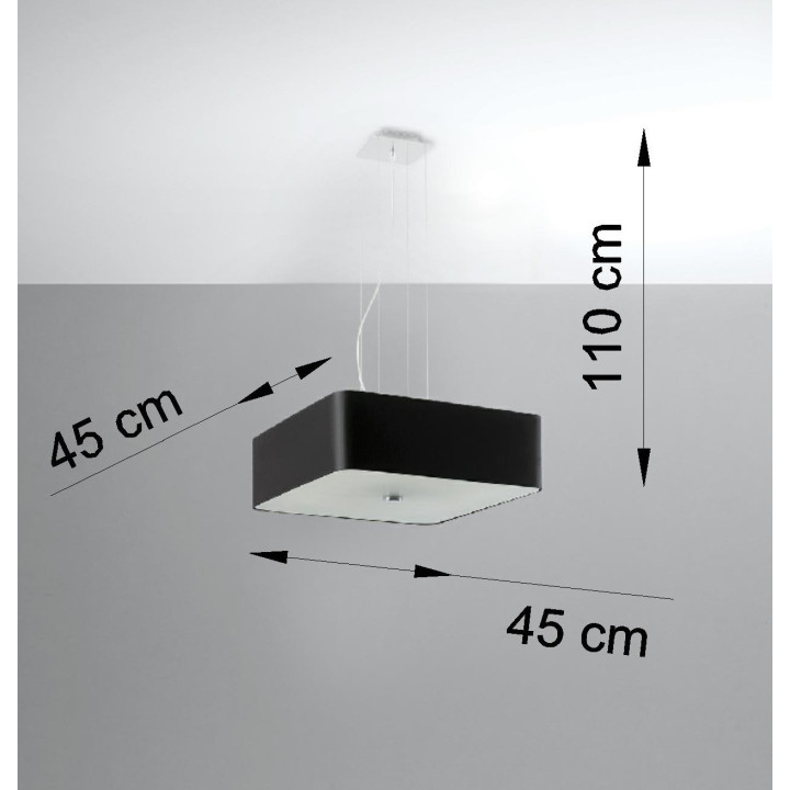 Żyrandol Sollux Ligthing Lokko 1, čtvercová, 45x45cm, E27 5x60W, bílý