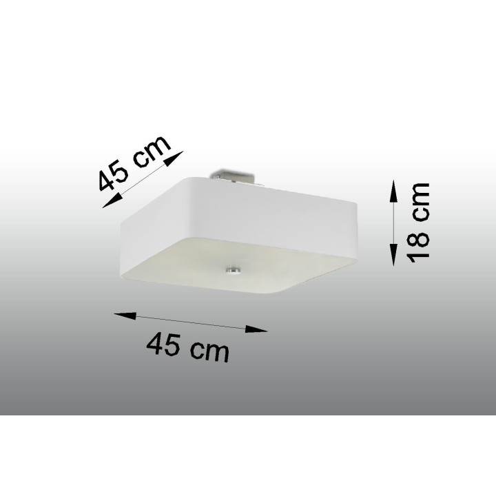 Żyrandol Sollux Ligthing Lokko 1, čtvercová, 45x45cm, E27 5x60W, bílý